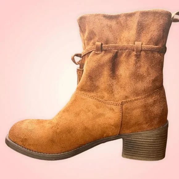 Billabong Monroe Brown Suede Booties Size 7 - Picture 8 of 9